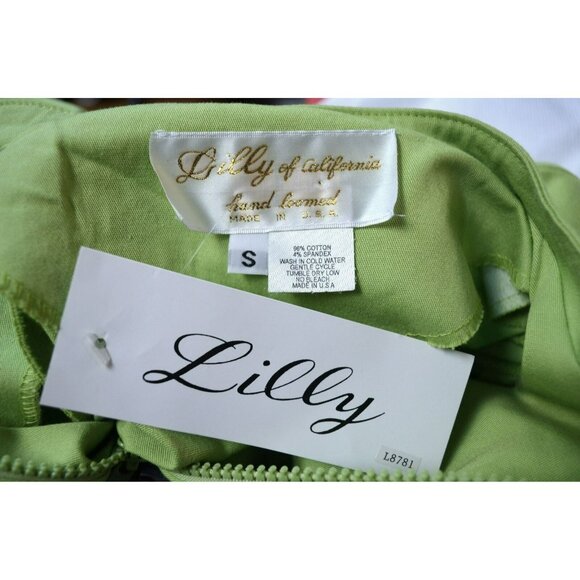Lilly of California 3-Pcs Cropped Floral Pants Zip Front Jacket & Tee Lime Sz S - Picture 10 of 10